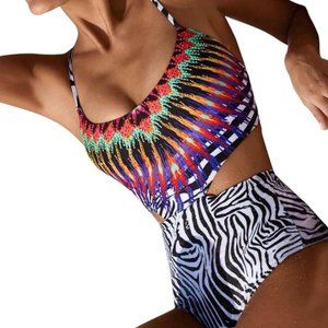Pilyq African Rays Embroidered Phoenix One Piece